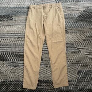 Men’s Lululemon ABC Classic Flat Front Pants in Khaki Tan, Waist Size 33